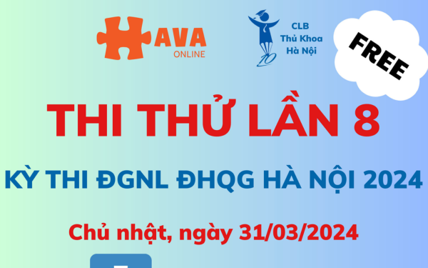 Top 18 Thi Thử Đánh Giá Năng Lực (HSA) ĐHQG Hà Nội Lần 8 Trên Hava - CLB Thủ Khoa Hà Nội Top 18 thi thử hsa lần 8 trên website hava