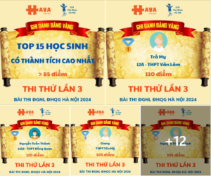 Top 15 thi thử lần 3 ĐGNL trên Hava