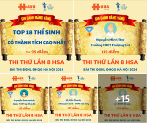 Top 18 thi thử lần 8 ĐGNL trên Hava