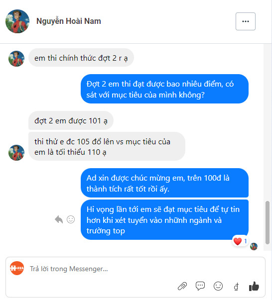 nguyễn hoài nam 101 điểm ĐGNL đợt 2