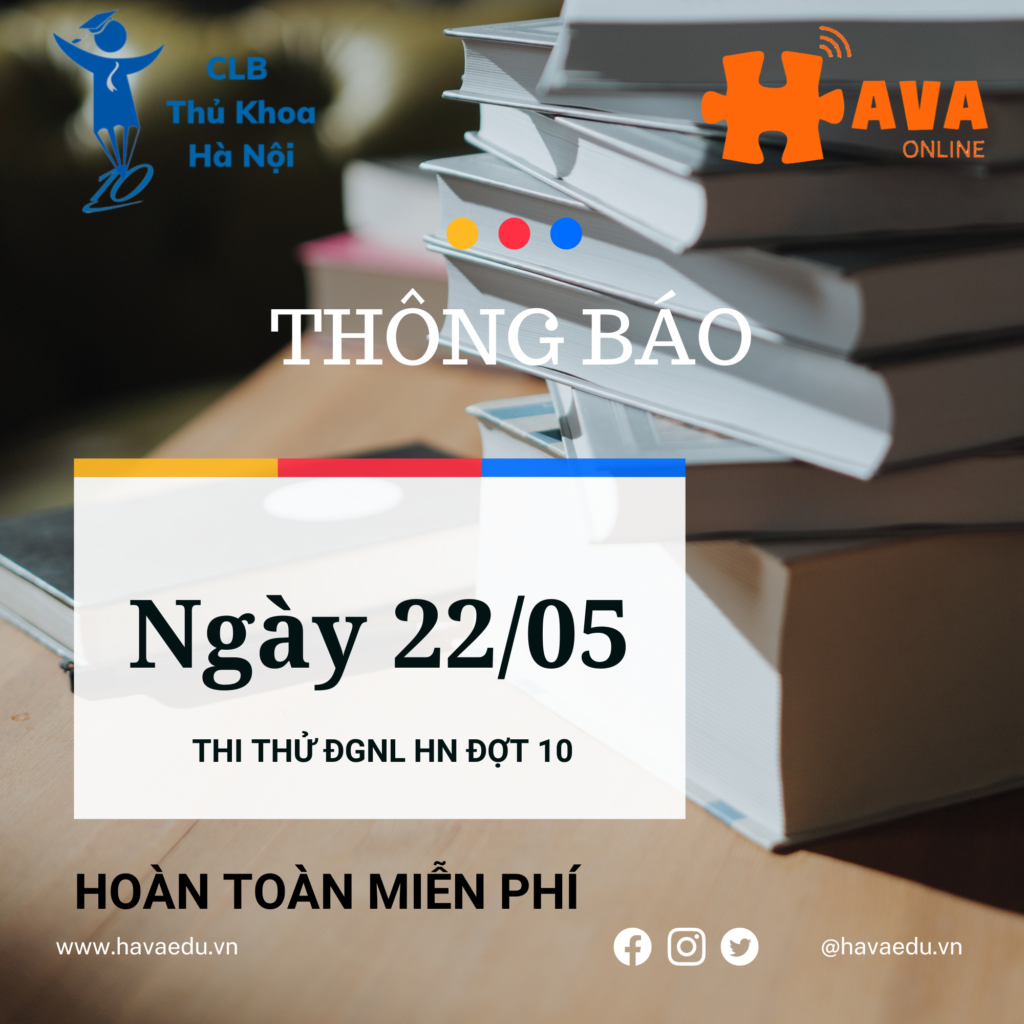 thi thử ĐGNL lần 10 hava