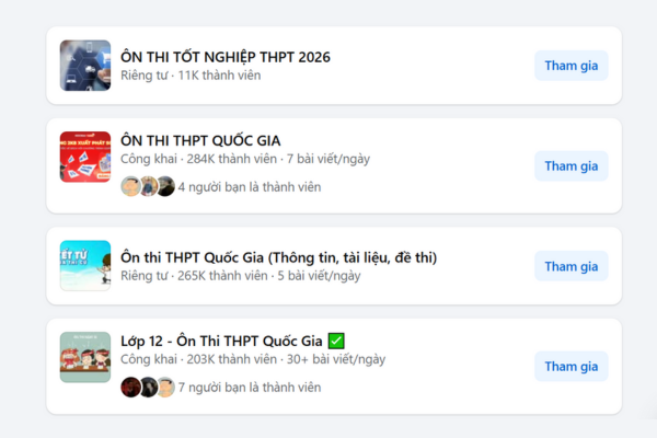 Tham gia các hội nhóm ôn thi tuyển sinh 2026: Lợi ích từ cộng đồng học sinh Tham gia các hội nhóm ôn thi tuyển sinh 2026: Lợi ích từ cộng đồng học sinh