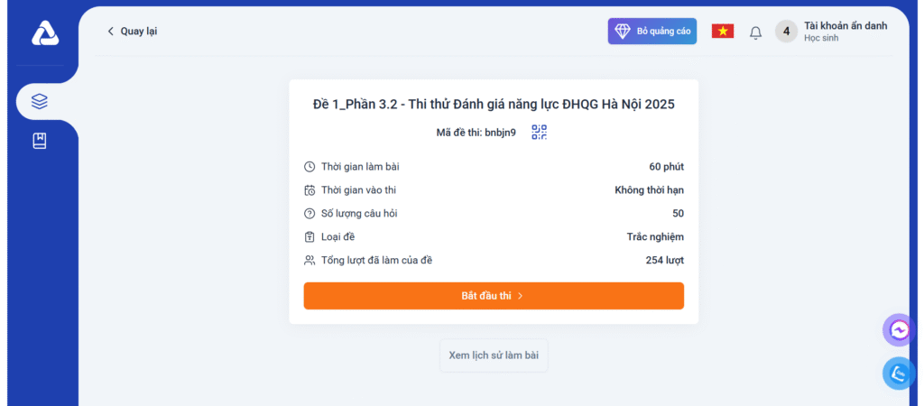 Thi thử ĐGNL online: Mẹo làm bài trên máy tính hiệu quả Thi thử ĐGNL online: Mẹo làm bài trên máy tính hiệu quả