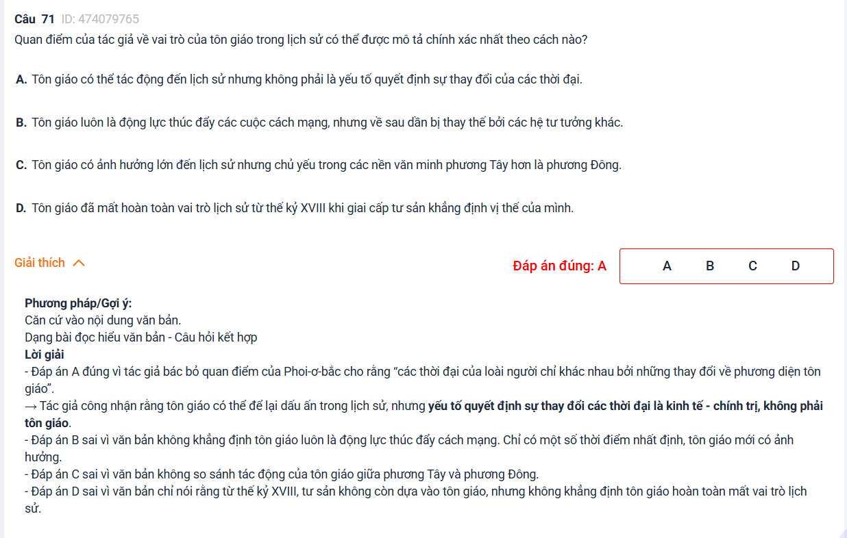 Lời giải ĐGNL định tính