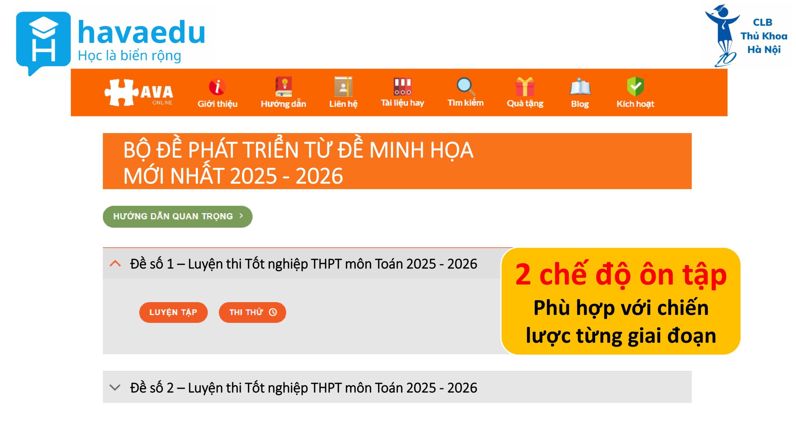 Chế độ ôn tập phần 1