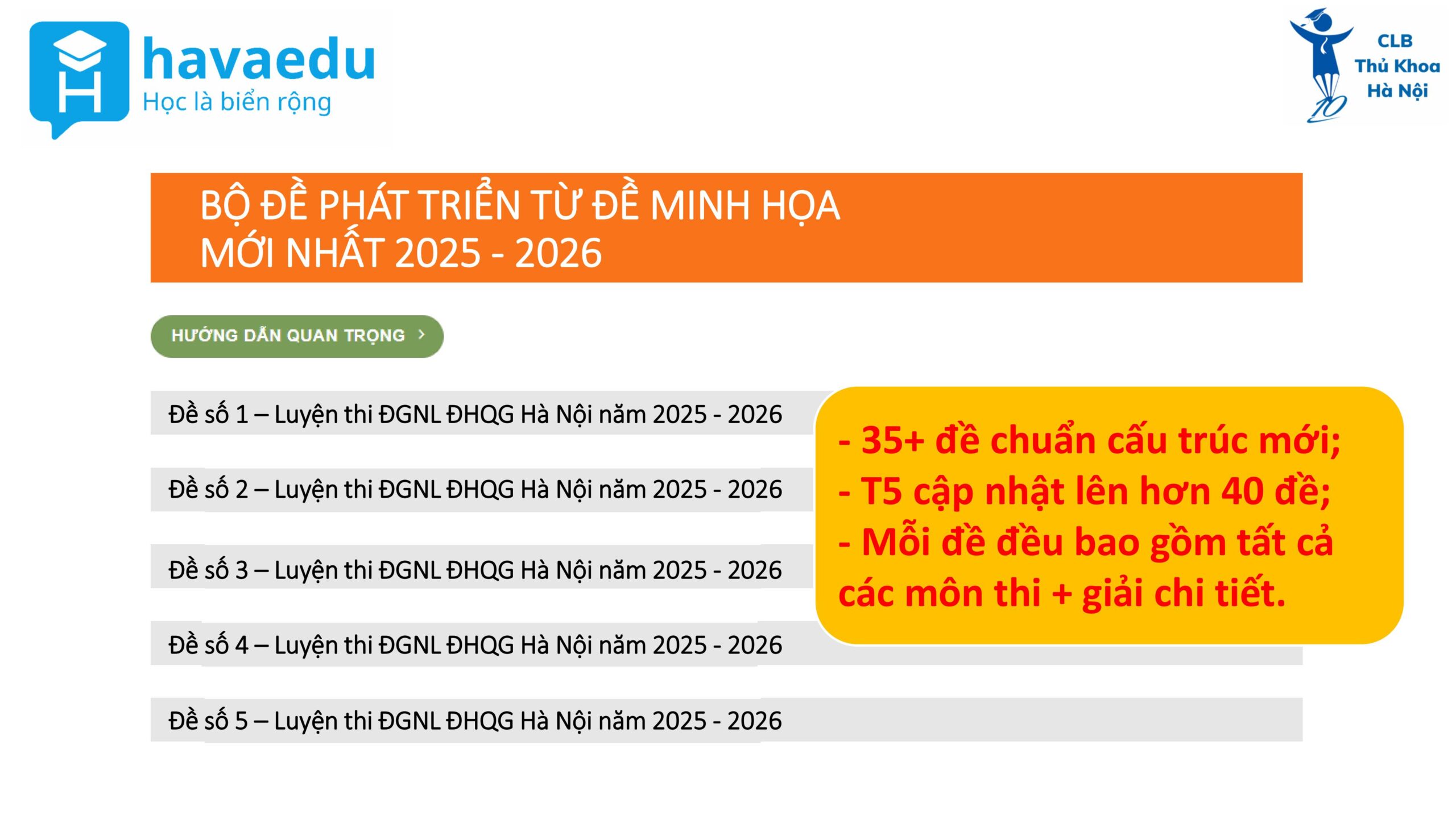Chi tiết bộ đề